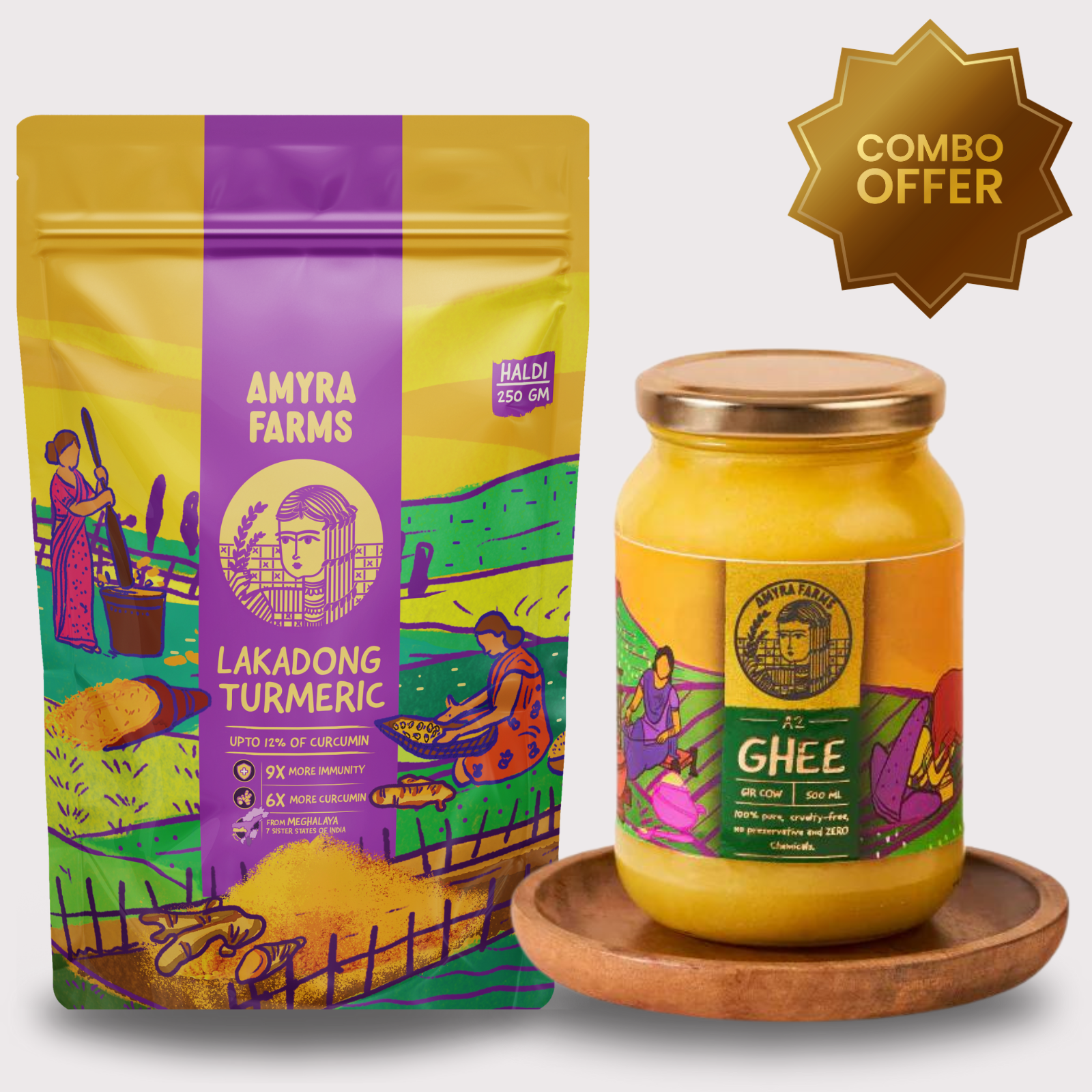 Golden Immunity Duo (A2 Ghee & Organic Turmeric Powder Combo