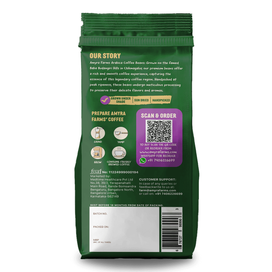 Arabica · Dark Roast — back of pack