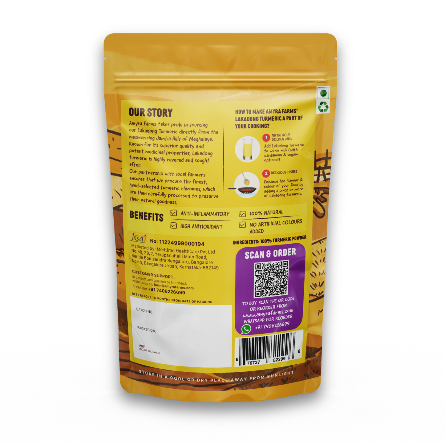 Organic Turmeric Powder From Meghalaya (9x More Immunity)