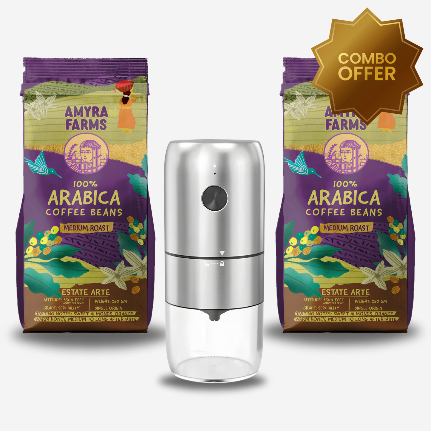 Medium brew essentials | Coffee beans | Coffee Grinder Combo